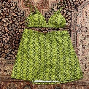 Green bikini skirt